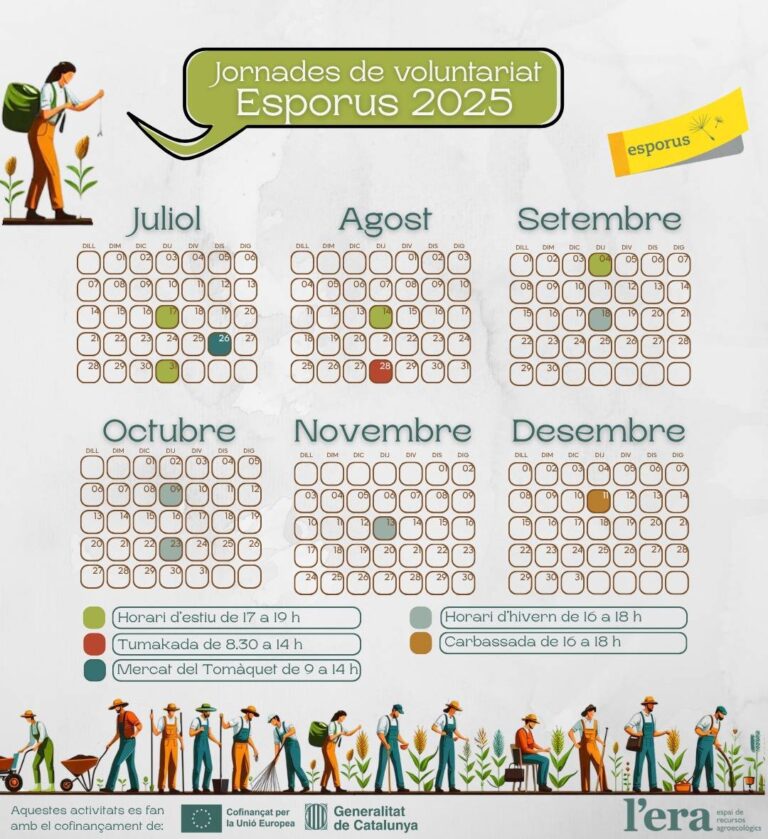 Calendari de les jornades de voluntariat de conservació de varietats locals d'Esporus