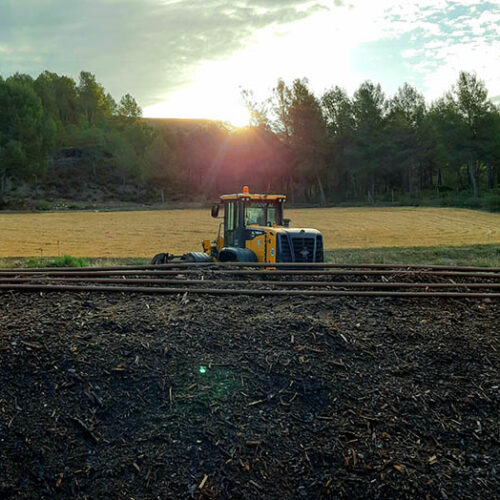 Compost a la planta de compostatge de Manresa, al Bages