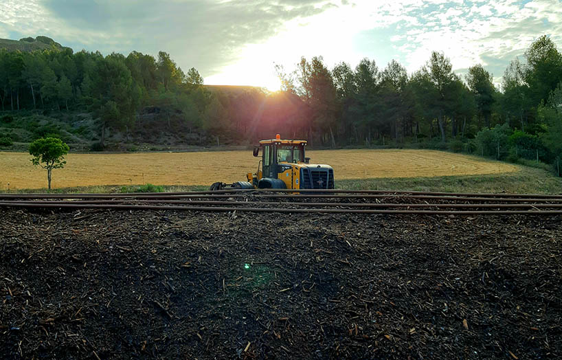 Compost a la planta de compostatge de Manresa, al Bages